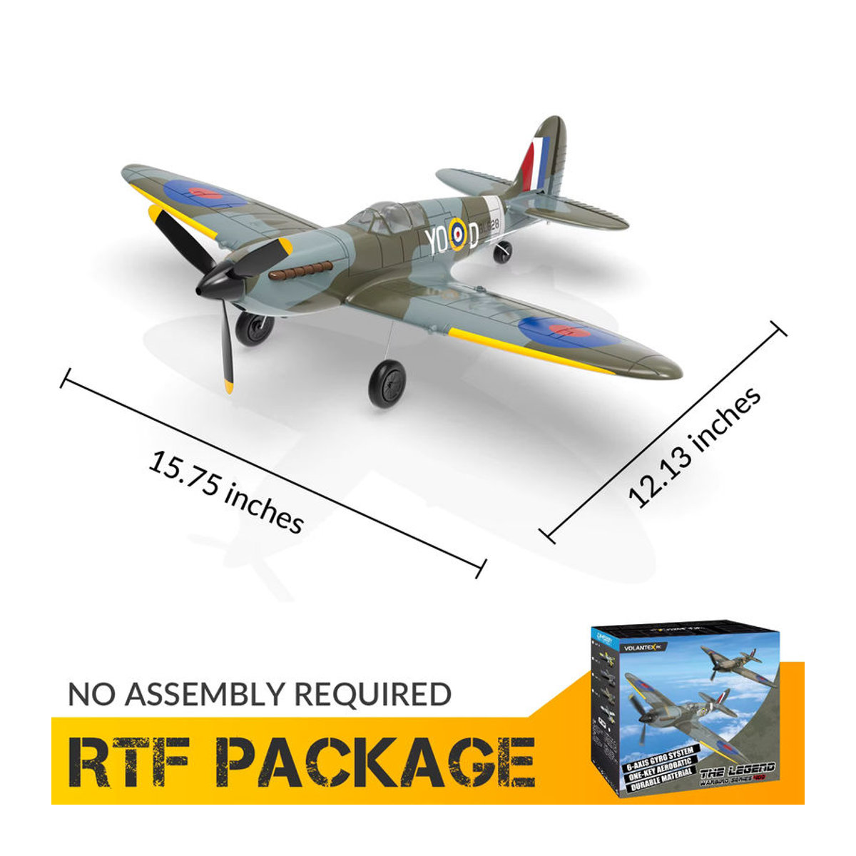 Fremego Spitfire RC Flugzeug 2,4G 4CH mit Xpilot Stabilisator und EPP Material, Bunt, Spannweite: 400 mm - Bild 6