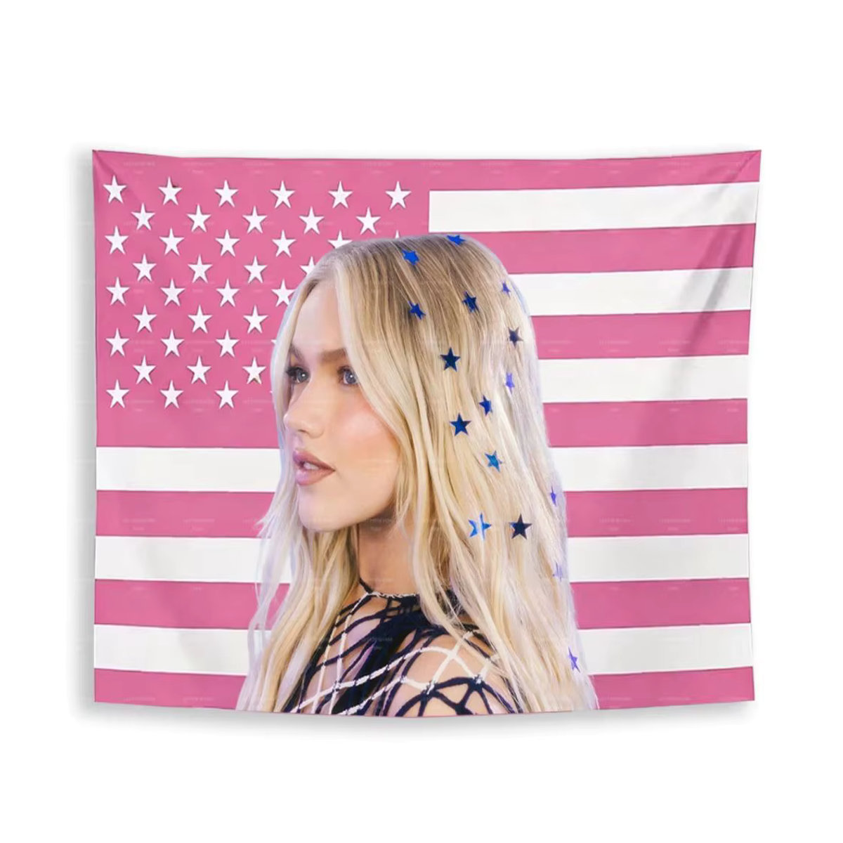 Freya Skye Wandteppich mit amerikanischer Flagge, mehrfarbiger Wandbehang aus Textil für dein Schlafzimmer, B/H: 60 x 60 cm - Bild 7