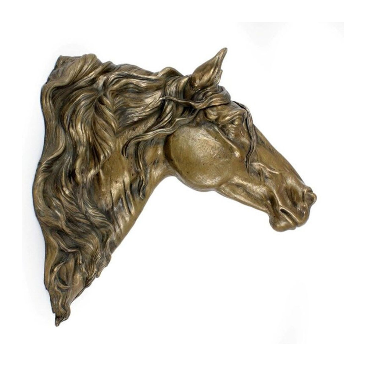 Friesenpferd I Wandfigur von Art-dog aus Metall und Kunstharz in Gold und Mehrfarbig - Bild 1