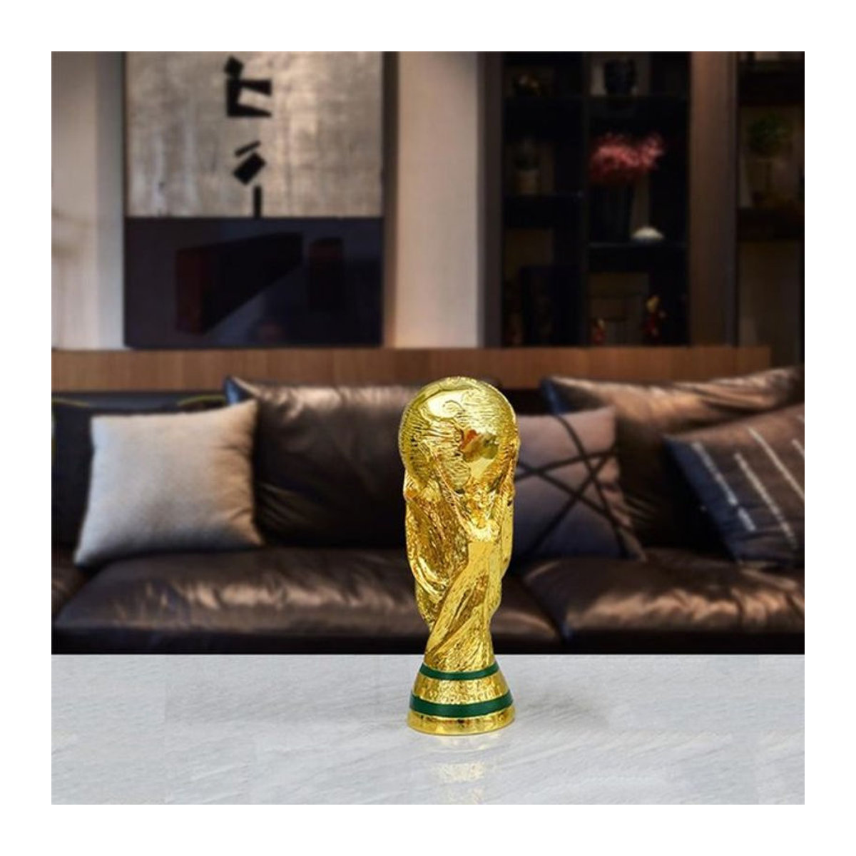 FrostFlora Herkules-Pokal FIFA Fußball-Weltmeisterschaft 2022 Dekorationsfigur in Gold aus Kunstharz und Metall, Höhe: 13 cm - Bild 1