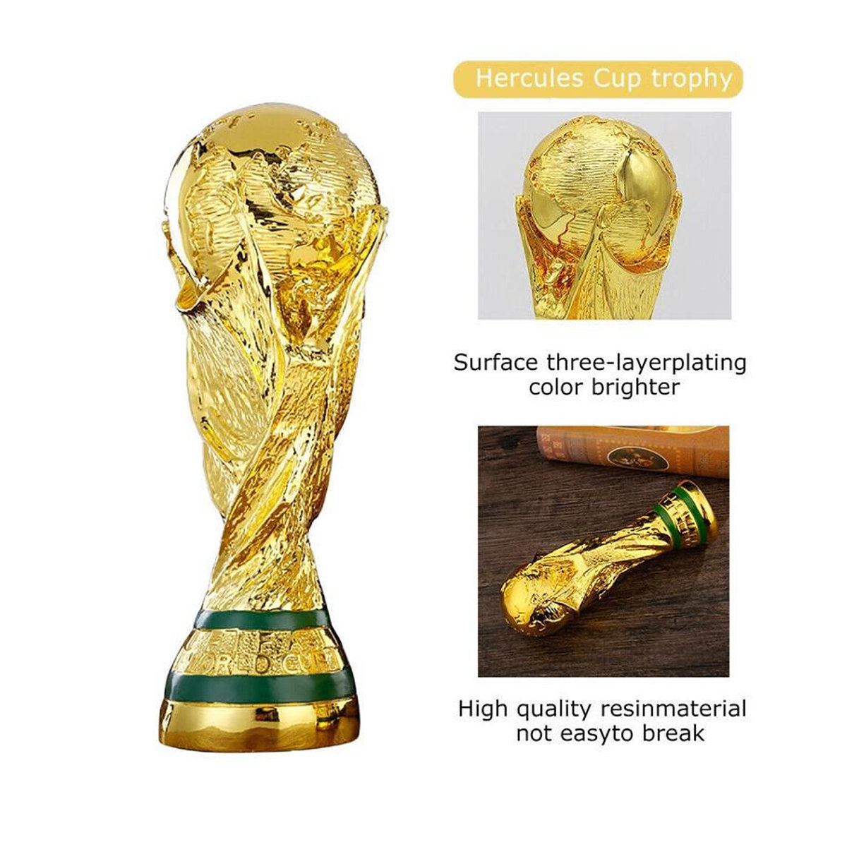 FrostFlora Herkules-Pokal FIFA Fußball-Weltmeisterschaft 2022 Dekorationsfigur in Gold aus Kunstharz und Metall, Höhe: 13 cm - Bild 7