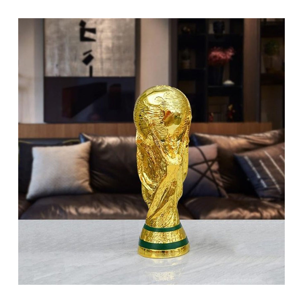FrostFlora Herkules-Pokal FIFA Fußball-Weltmeisterschaft 2022 Katar Dekoration in Gold, Höhe: 27 cm - Bild 1