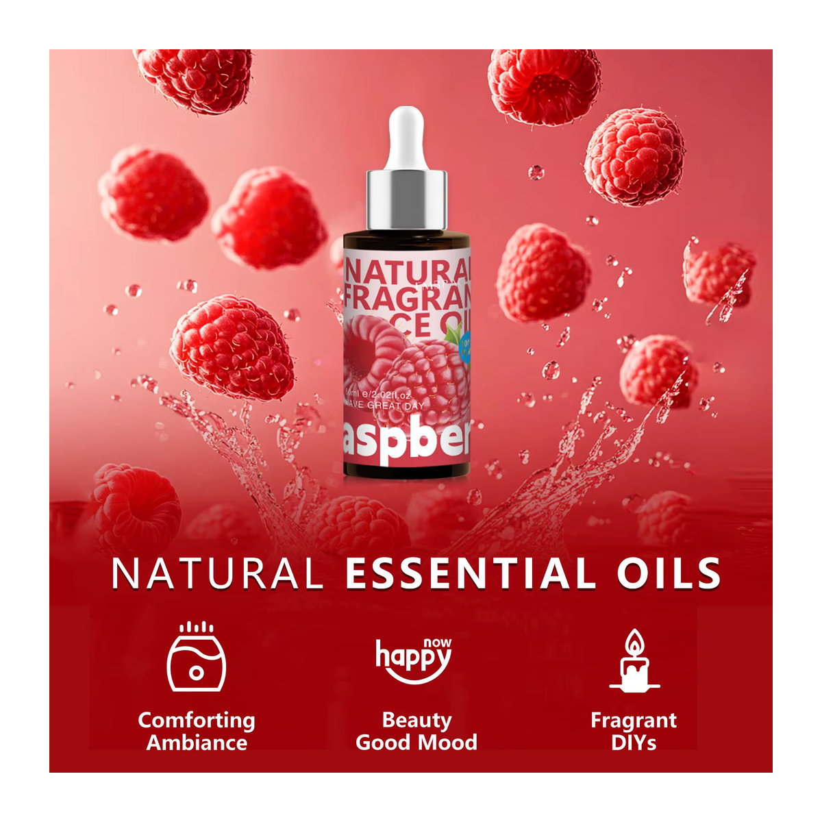 Fruchtiges Himbeeröl als ätherisches Obstöl für Diffusor und Aromatherapie, 60 ml - Bild 2
