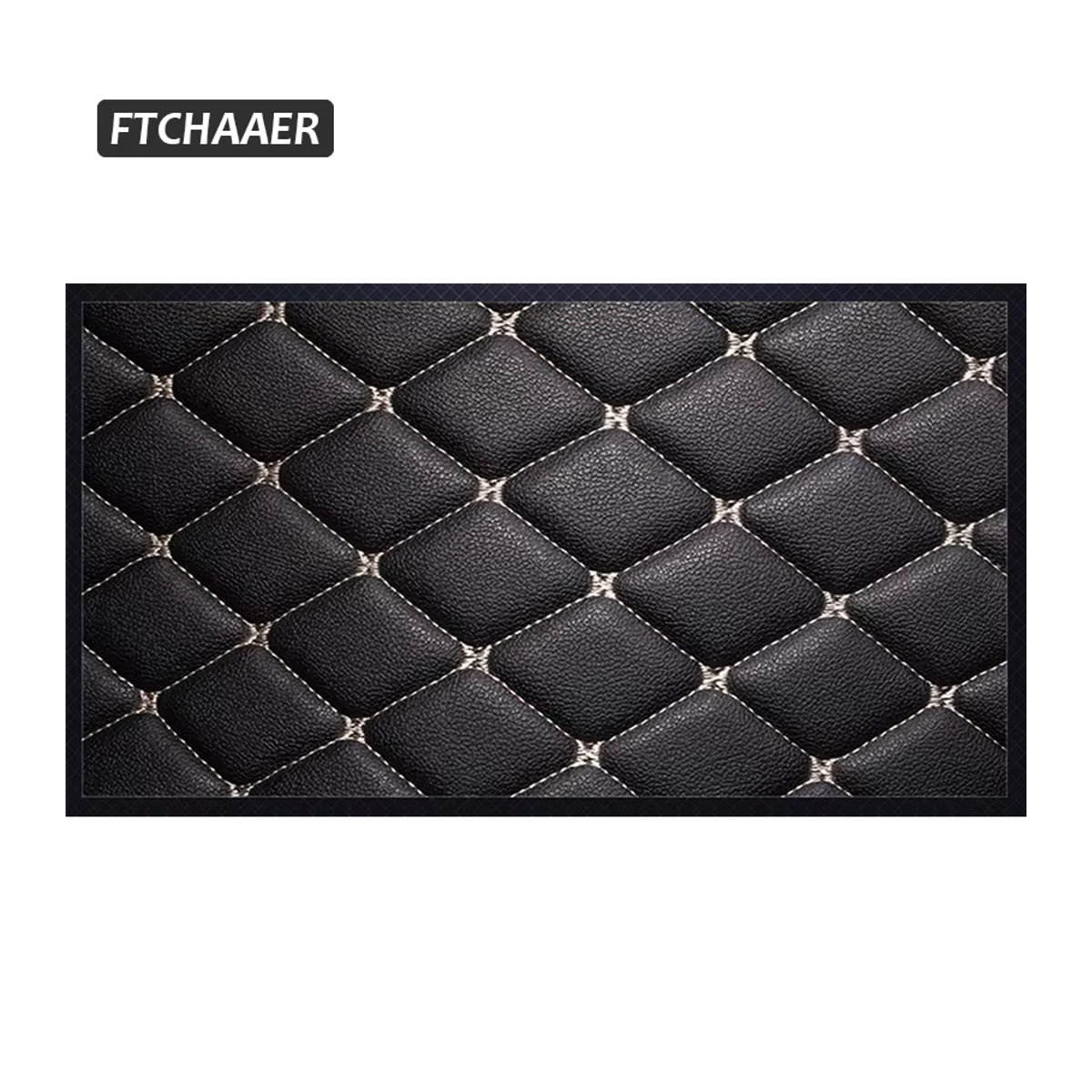 FTCHAAER Custom Car Fußmatten aus Leder für VW Golf IV V 1997–2008 in Schwarz mit geometrischem Design - Bild 3