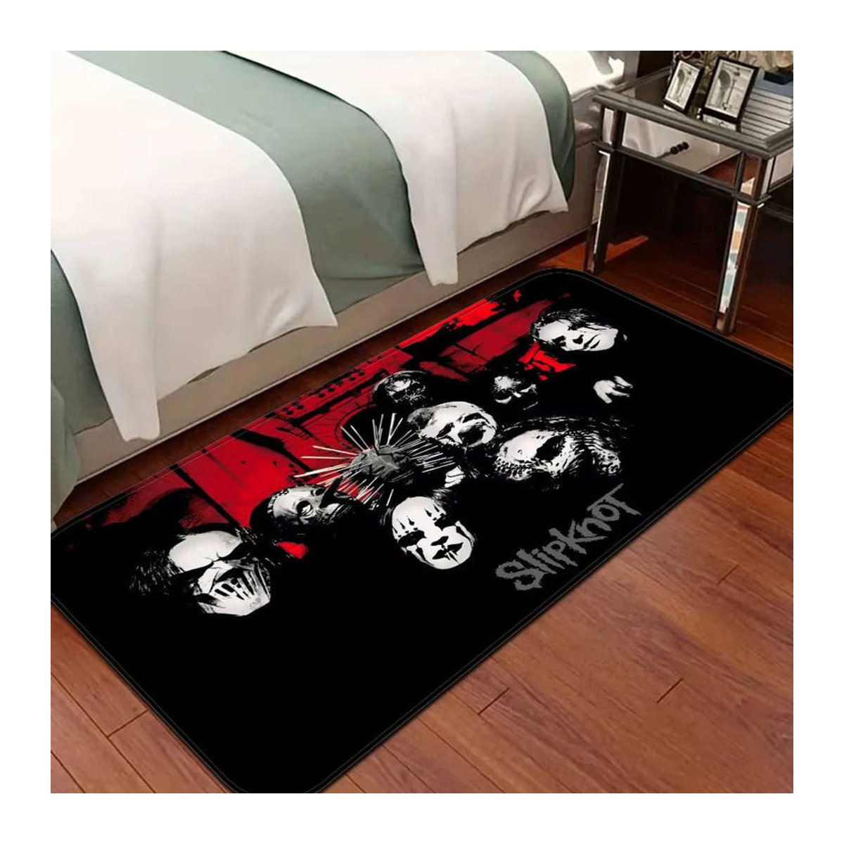 Fts Slipknots Heavy Metal Band Motiv Teppich Schwarz Rutschfester Raumteppich für Wohnzimmer und Küche - Bild 2