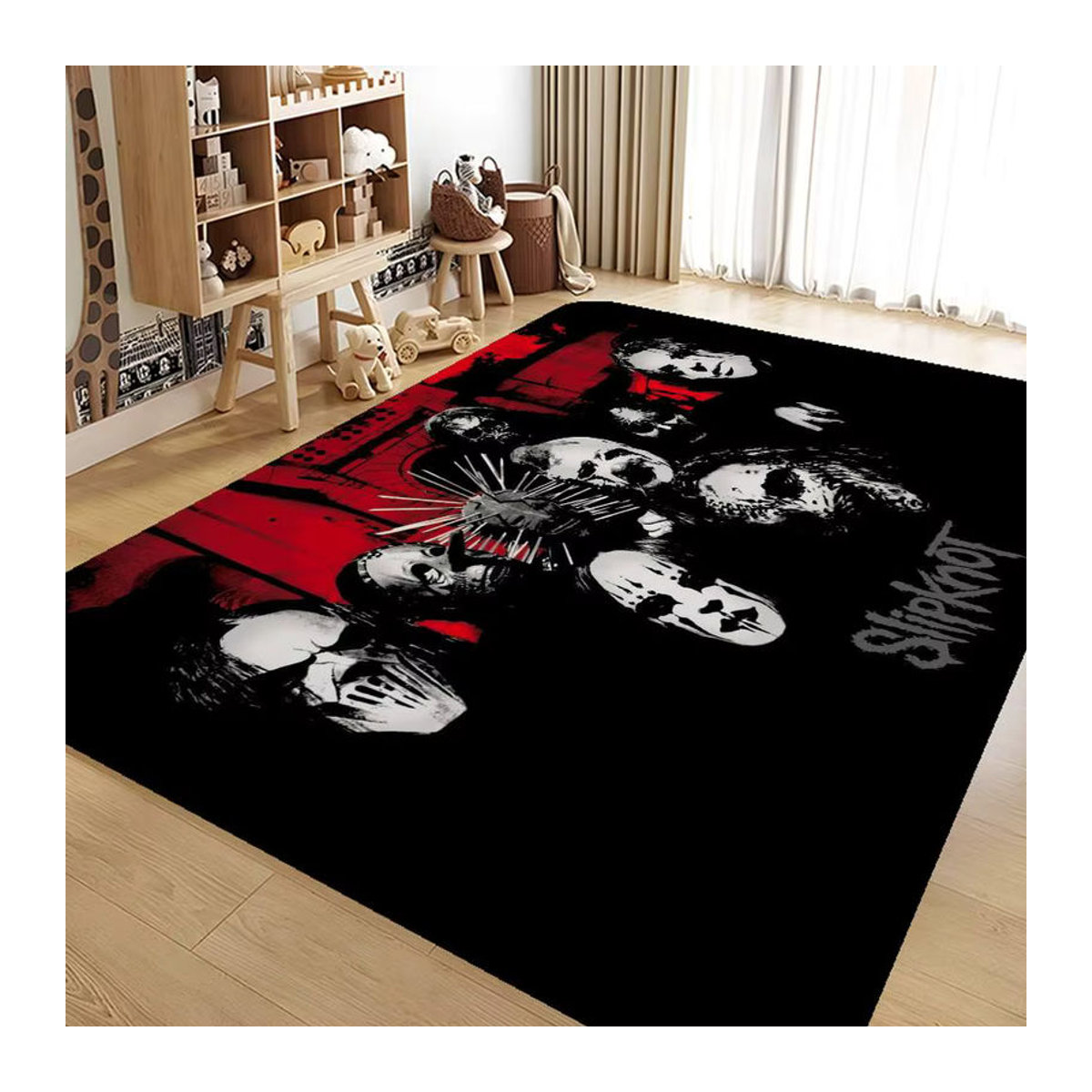Fts Slipknots Heavy Metal Band Motiv Teppich Schwarz Rutschfester Raumteppich für Wohnzimmer und Küche - Bild 6