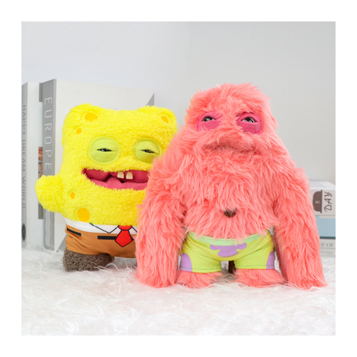 Fuggler Spongebob Schwammkopf Patrick Star Plüschtier Gelb Lustiges Zahnmonster für Kinder - Bild 1