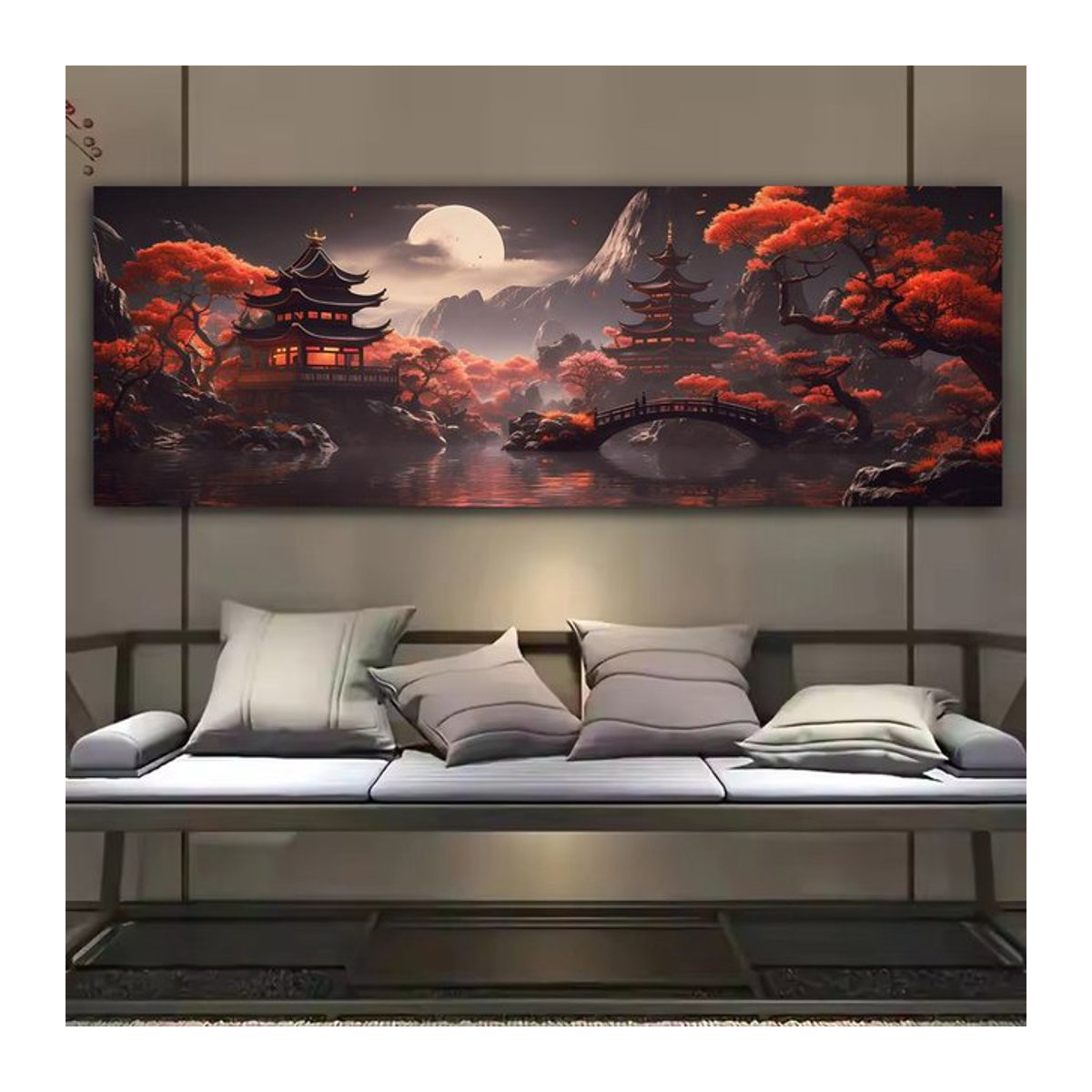 Fullcang Diamond Painting Set Mond Park Landschaft Wanddeko B/H: 300 x 100 cm, Mehrfarbig - Bild 1