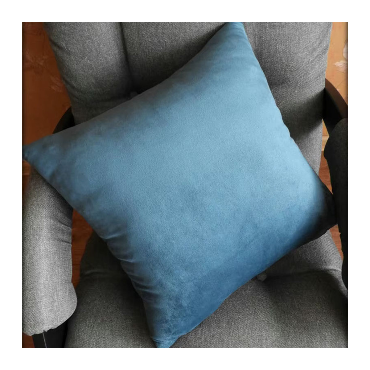 Funda Cojin Kissenbezug aus ultraweichem blauem Samt für dein Sofa und deine Heimdekoration - Bild 3