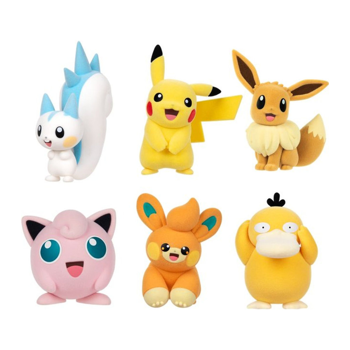 Funism Original Pokémon Anime Figuren Beflockung Serie Pikachu Eevee Psyduck Pachirisu als dekoratives Modell aus Kunststoff in Mehrfarbig - Bild 1