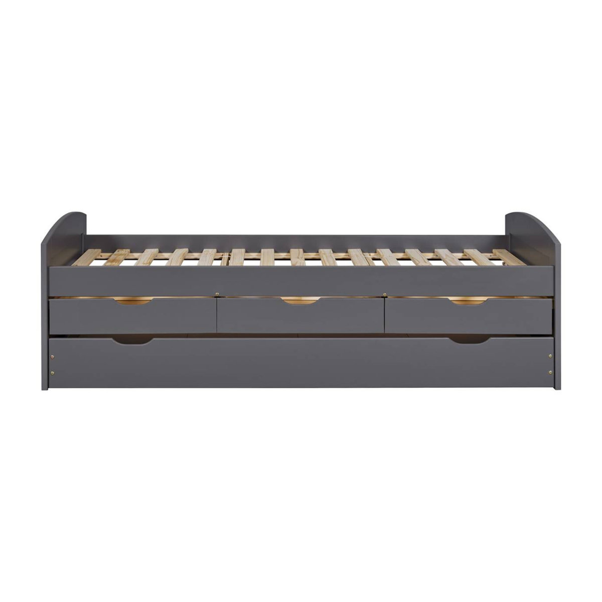 Funktionsbett Lena von Inter Link aus Massivholz in Grau, B/L: 90 x 200 cm - Bild 3