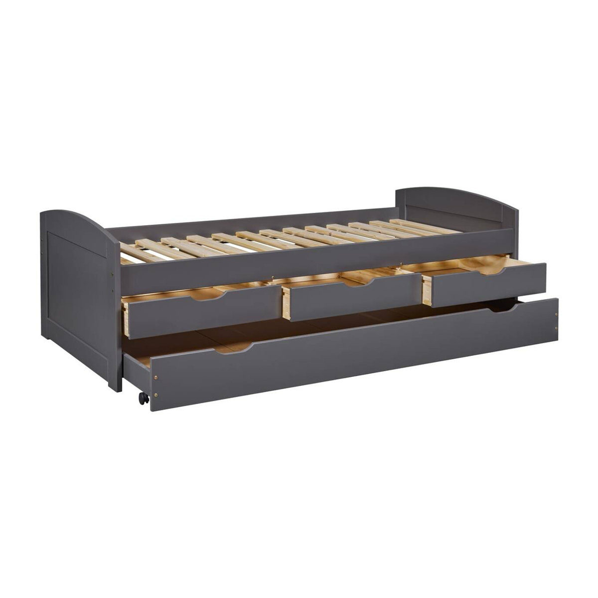 Funktionsbett Lena von Inter Link aus Massivholz in Grau, B/L: 90 x 200 cm - Bild 4