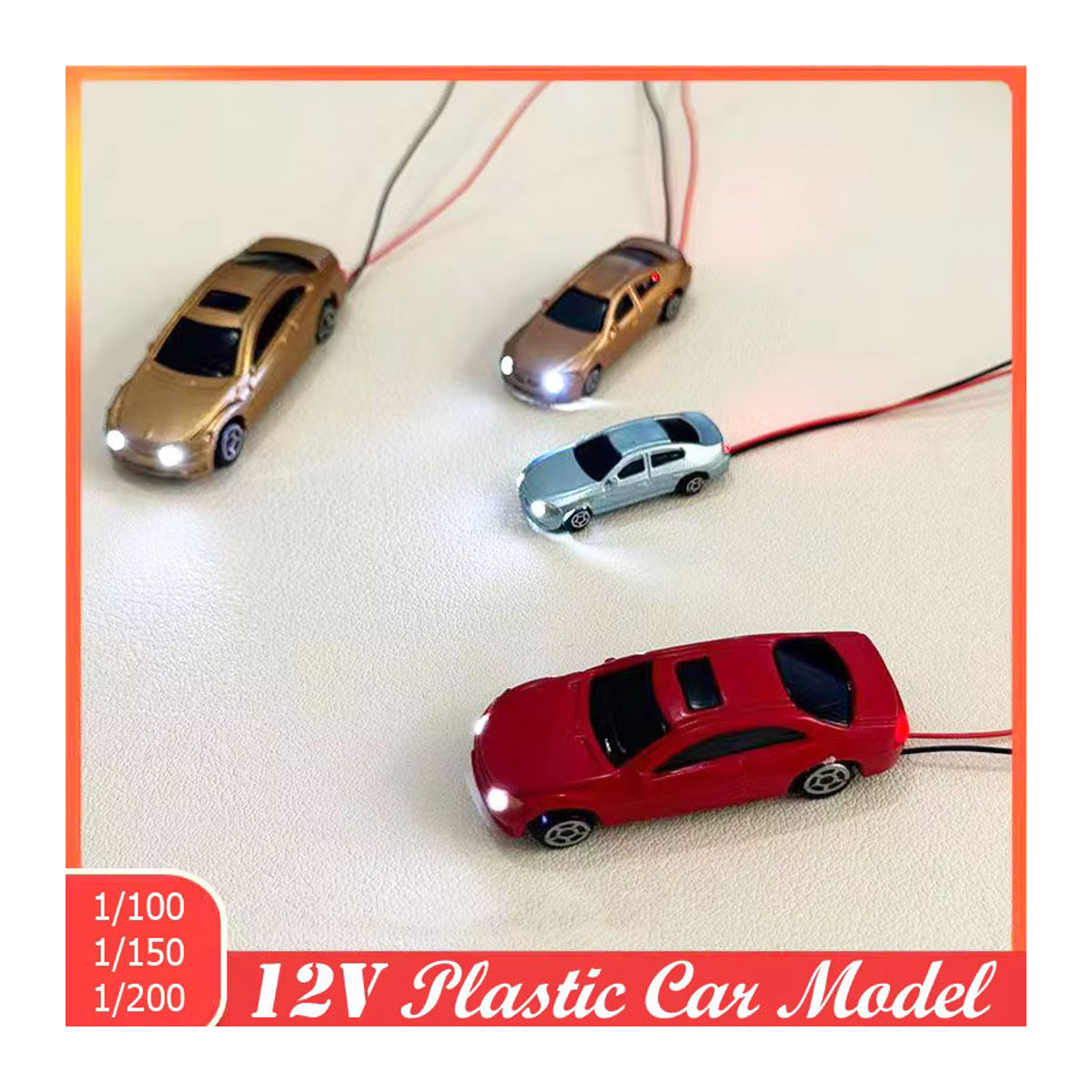 FunTrying LED Automodelle aus Kunststoff für Modellbau und Eisenbahn Dekoration, Mehrfarbig, 12 V - Bild 1