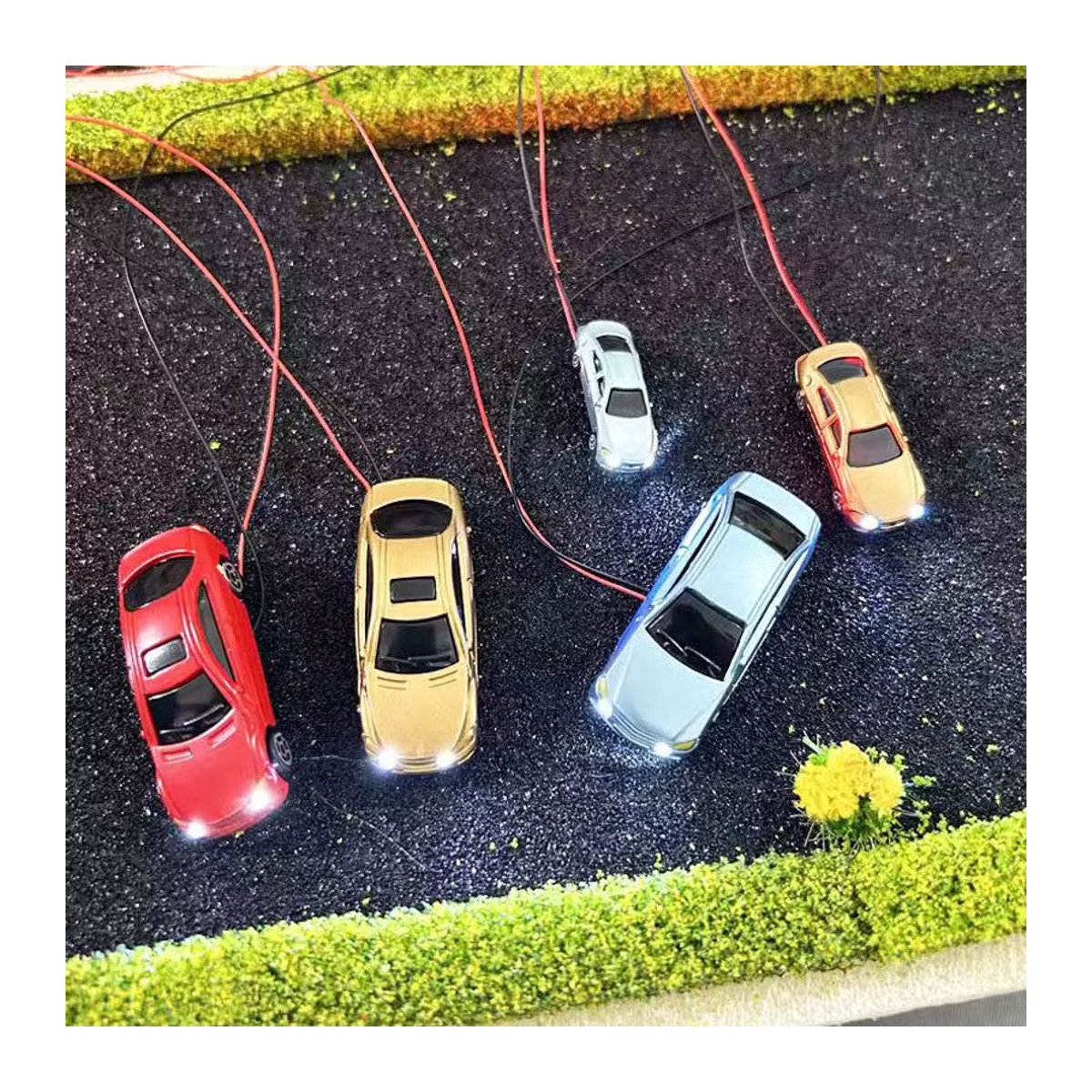 FunTrying LED Automodelle aus Kunststoff für Modellbau und Eisenbahn Dekoration, Mehrfarbig, 12 V - Bild 3