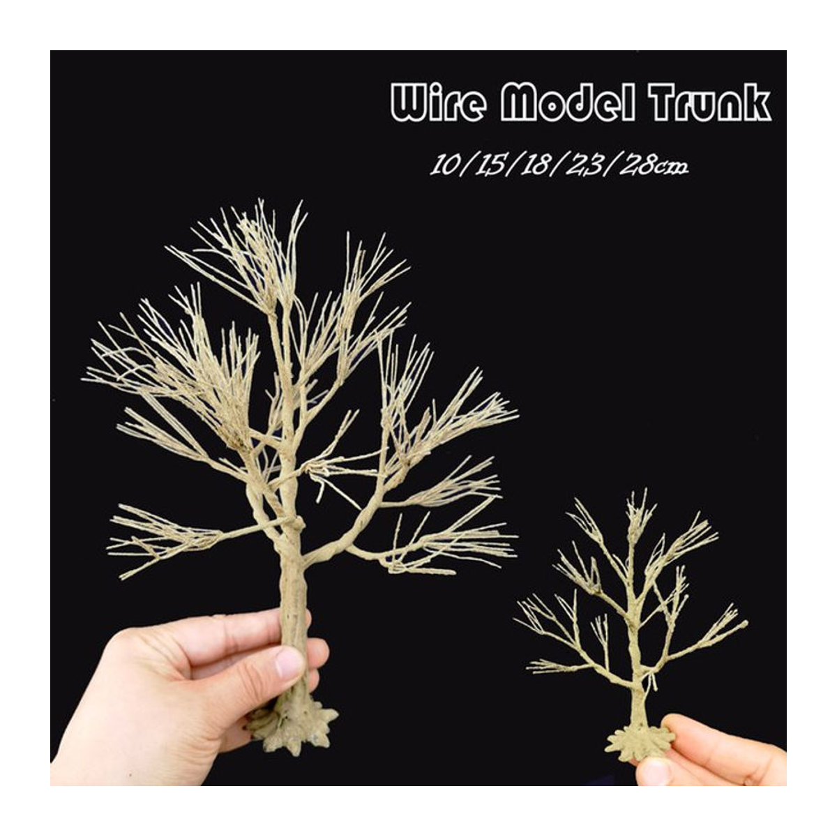 FunTrying Modell Draht Baum Stamm aus Metall in Beige für Miniatur Modellbau und Zug Layout, unregelmäßig geformt, freistehend - Bild 1