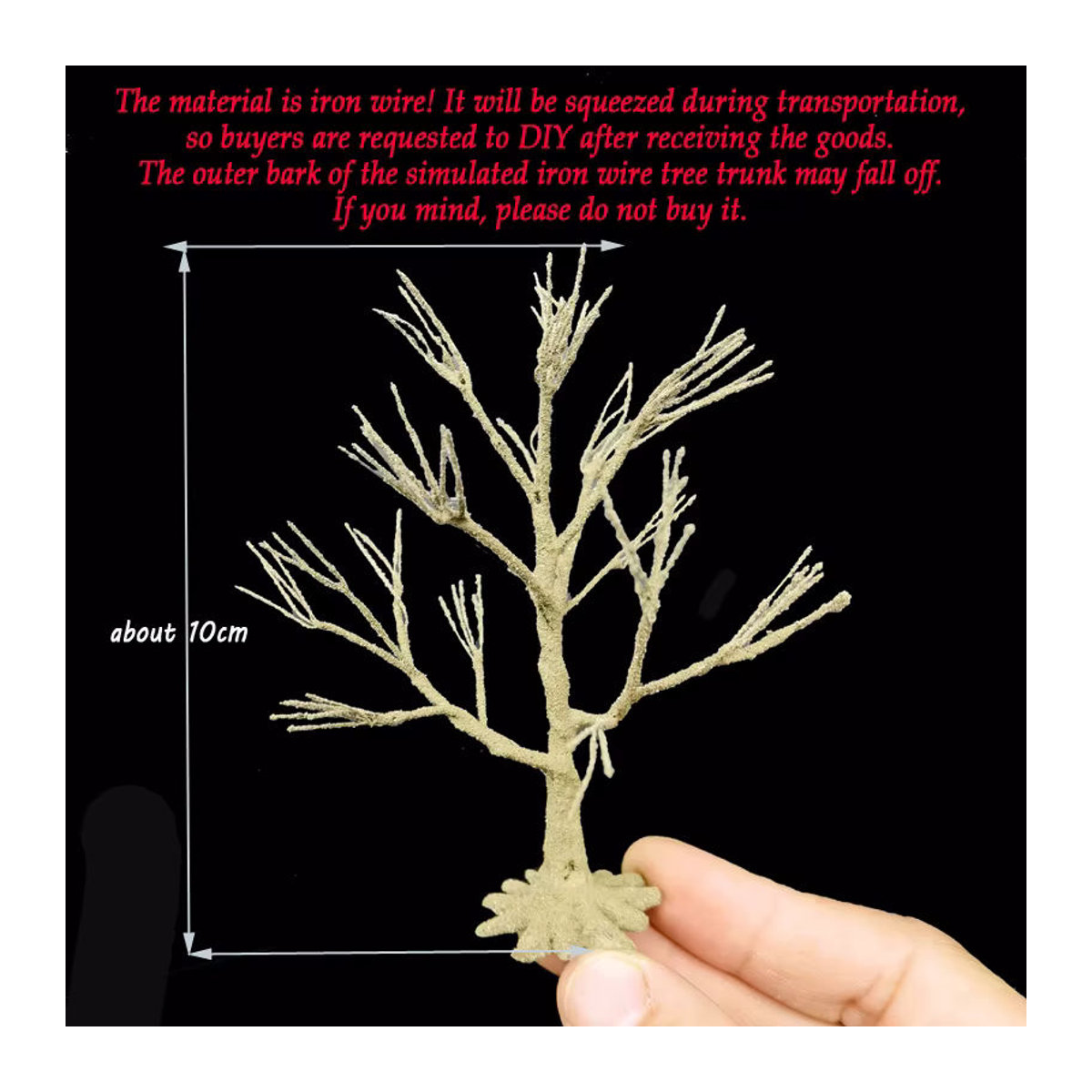 FunTrying Modell Draht Baum Stamm aus Metall in Beige für Miniatur Modellbau und Zug Layout, unregelmäßig geformt, freistehend - Bild 2