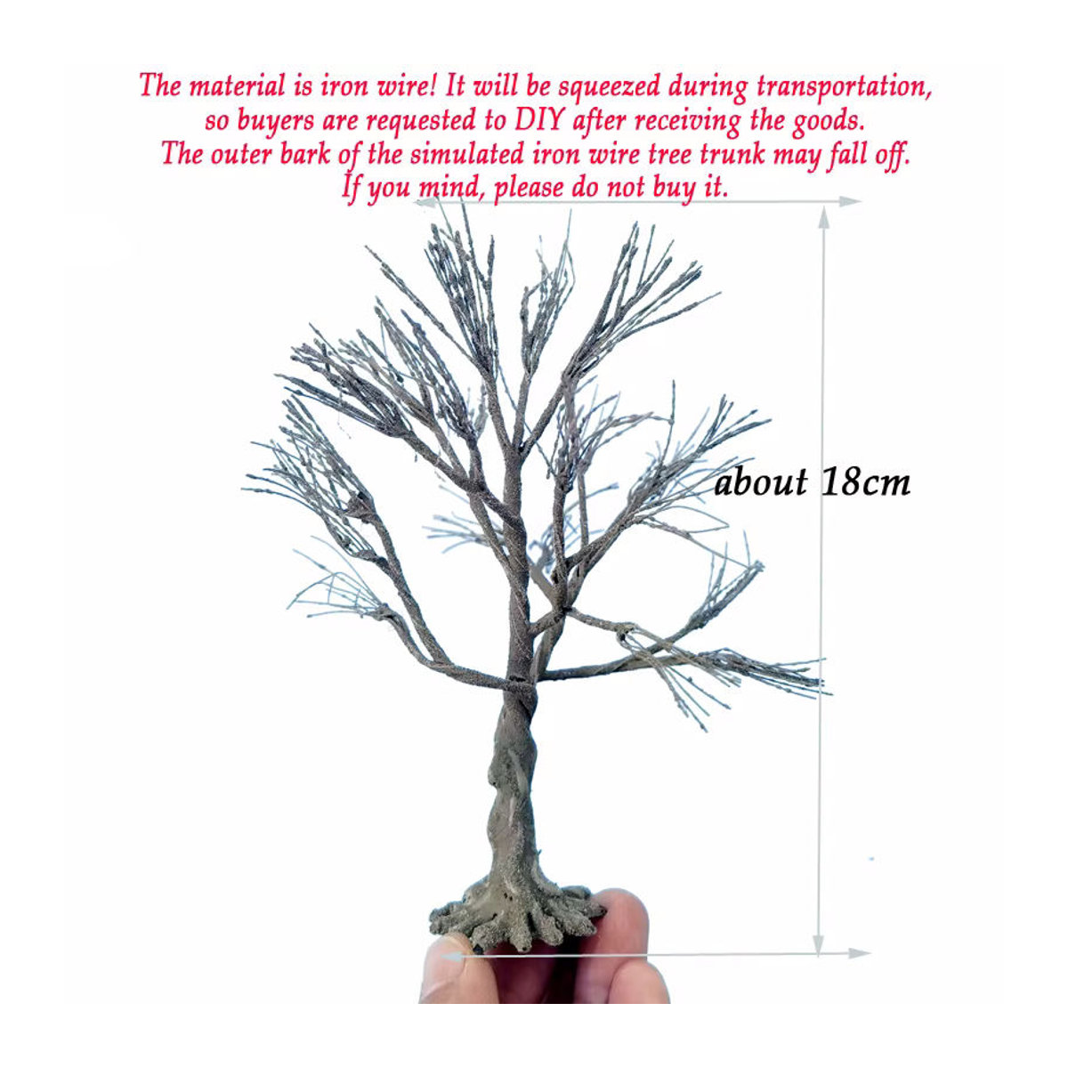 FunTrying Modell Draht Baum Stamm aus Metall in Beige für Miniatur Modellbau und Zug Layout, unregelmäßig geformt, freistehend - Bild 3