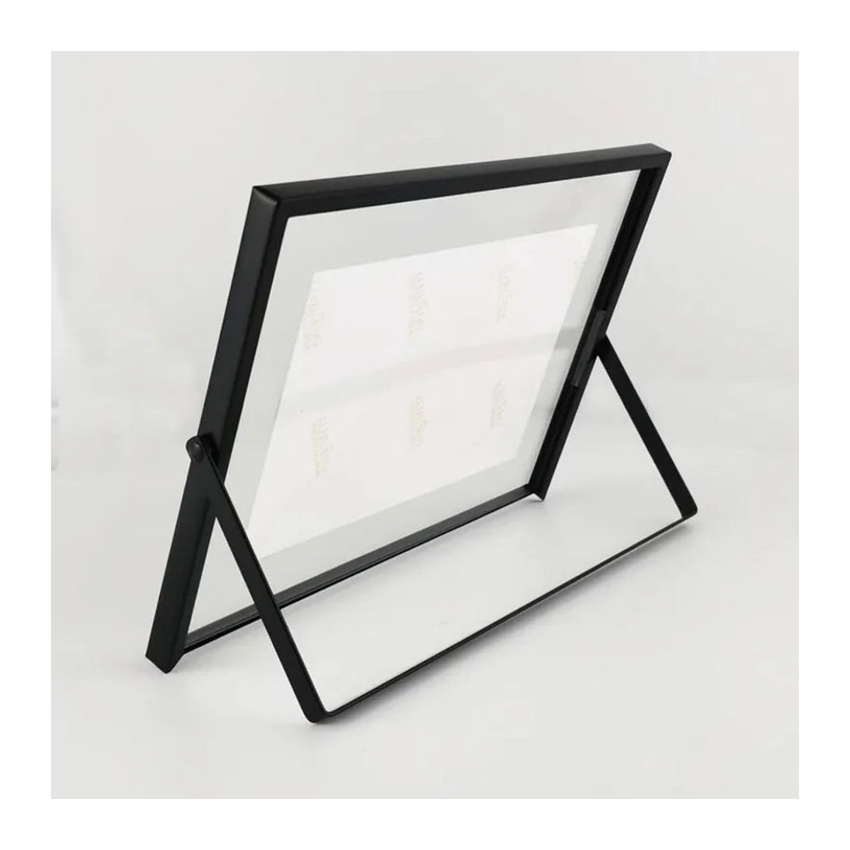 Fuqidecor Minimalistischer Schwebender Bilderrahmen aus Metall und Acryl als Tischaufsteller, Rechteckig, B/H: 30,5 x 25,3 cm - Bild 3