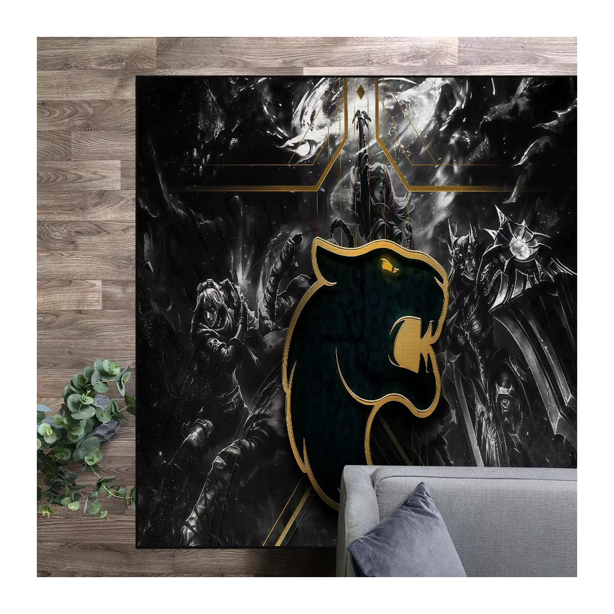 FURIA Esports Brasilien Logo Teppich Bodenmatte in Schwarz - Bild 2