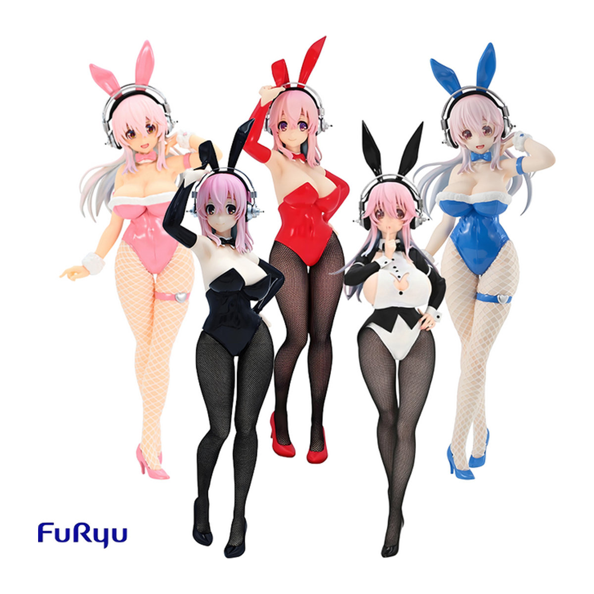 FuRyu Super Sonico BiCute Bunnies Anime Actionfigur in Blau und Rosa - Bild 1