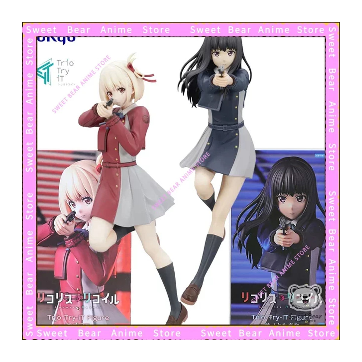 FuRyu Trio-Try-iT Lycoris Recoil Anime Actionfigur Nishikigi Chisato und Inoue Takina aus Kunststoff, mehrfarbig, Höhe: 21 cm - Bild 1
