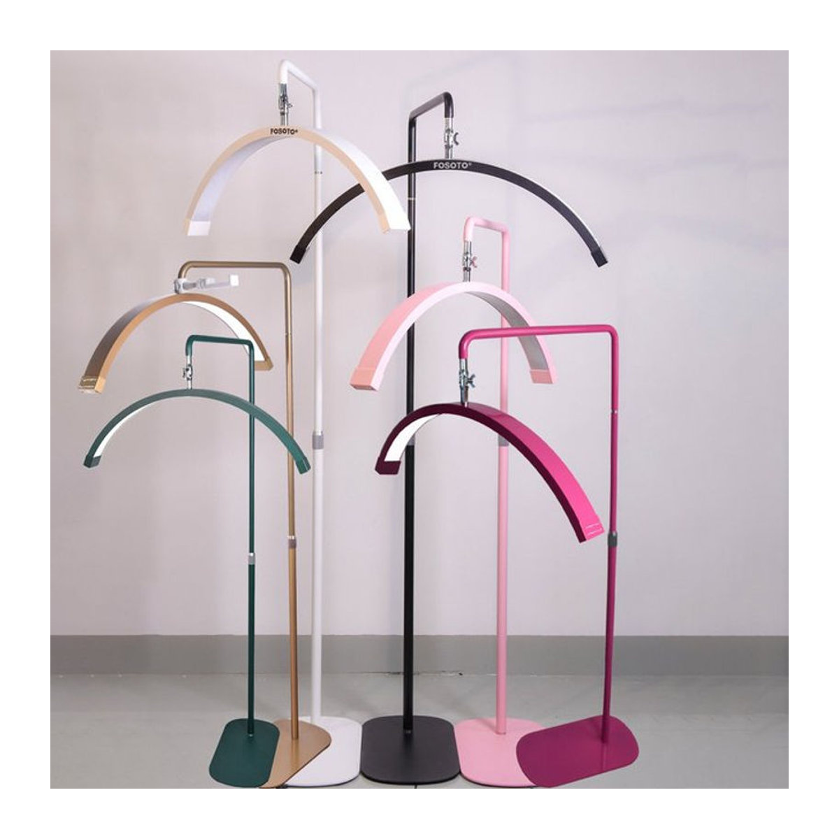 Fusitu Overea Warehouse LED-Halbmondlicht mit Bodenstativ für Make-up und Beauty-Salons in minimalistischem Design - Bild 1