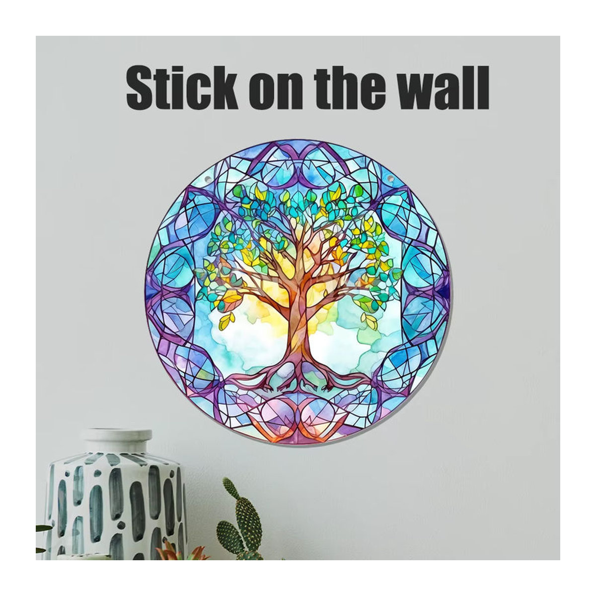 Fuso abstrakte Suncatcher aus Acryl in Boho-Design, mehrfarbig, Durchmesser: 15 cm - Bild 2