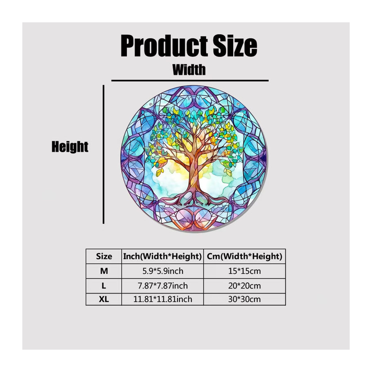 Fuso abstrakte Suncatcher aus Acryl in Boho-Design, mehrfarbig, Durchmesser: 15 cm - Bild 3