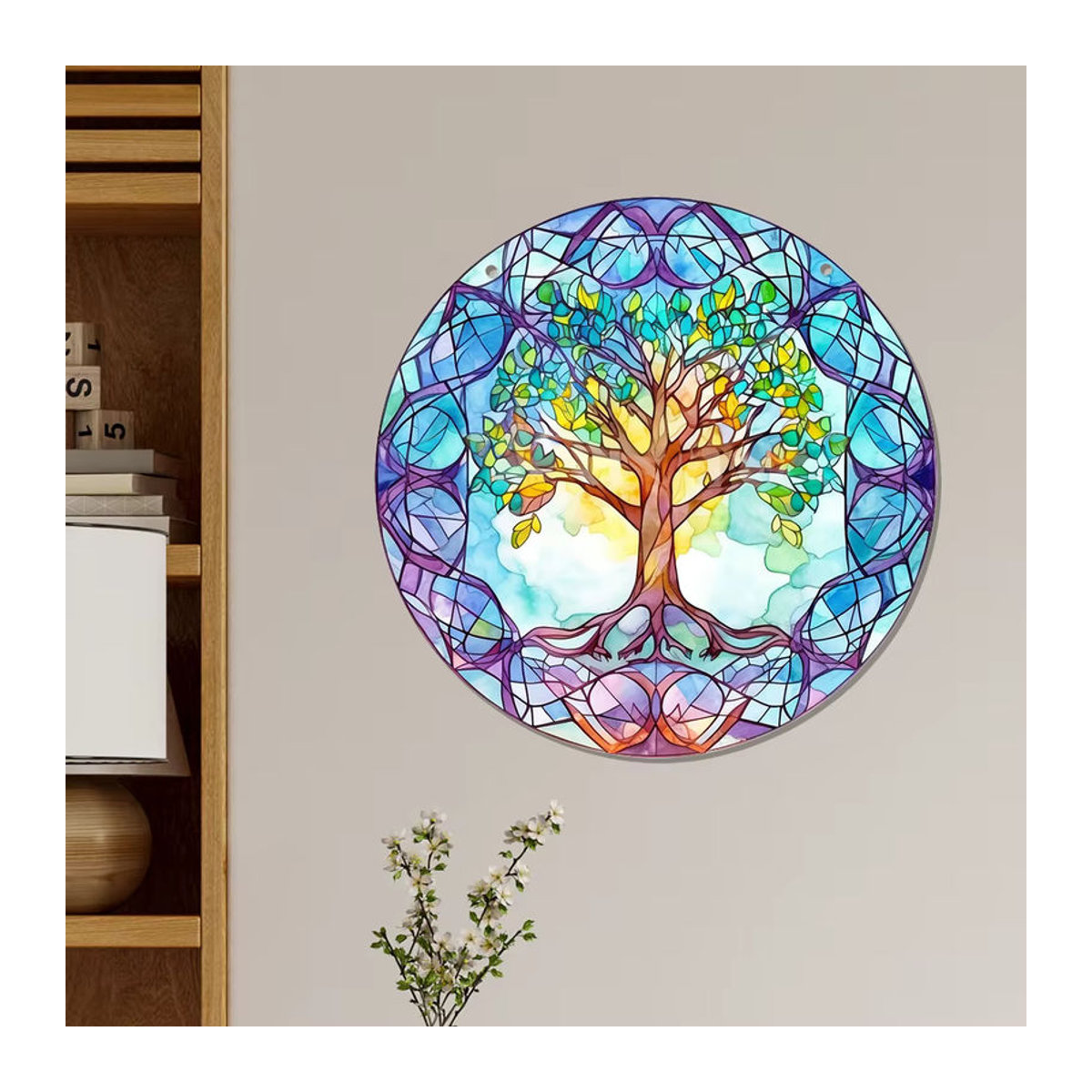 Fuso abstrakte Suncatcher aus Acryl in Boho-Design, mehrfarbig, Durchmesser: 15 cm - Bild 4