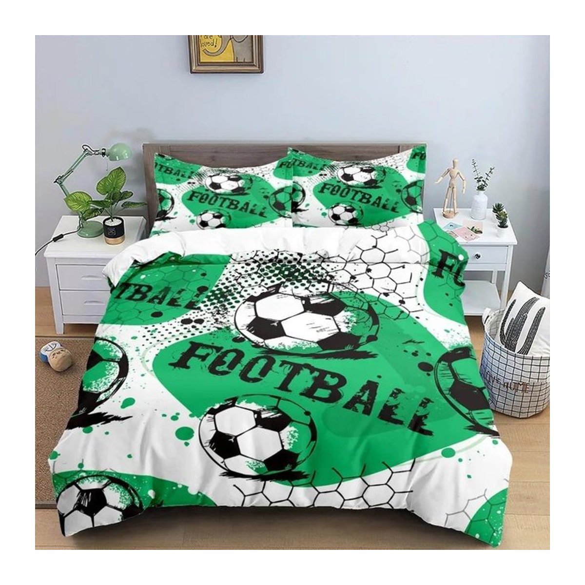 Fußball 3D Bettwäscheset von JMG Household Supplies in Mehrfarbig, B/H: 135 x 200 cm - Bild 1