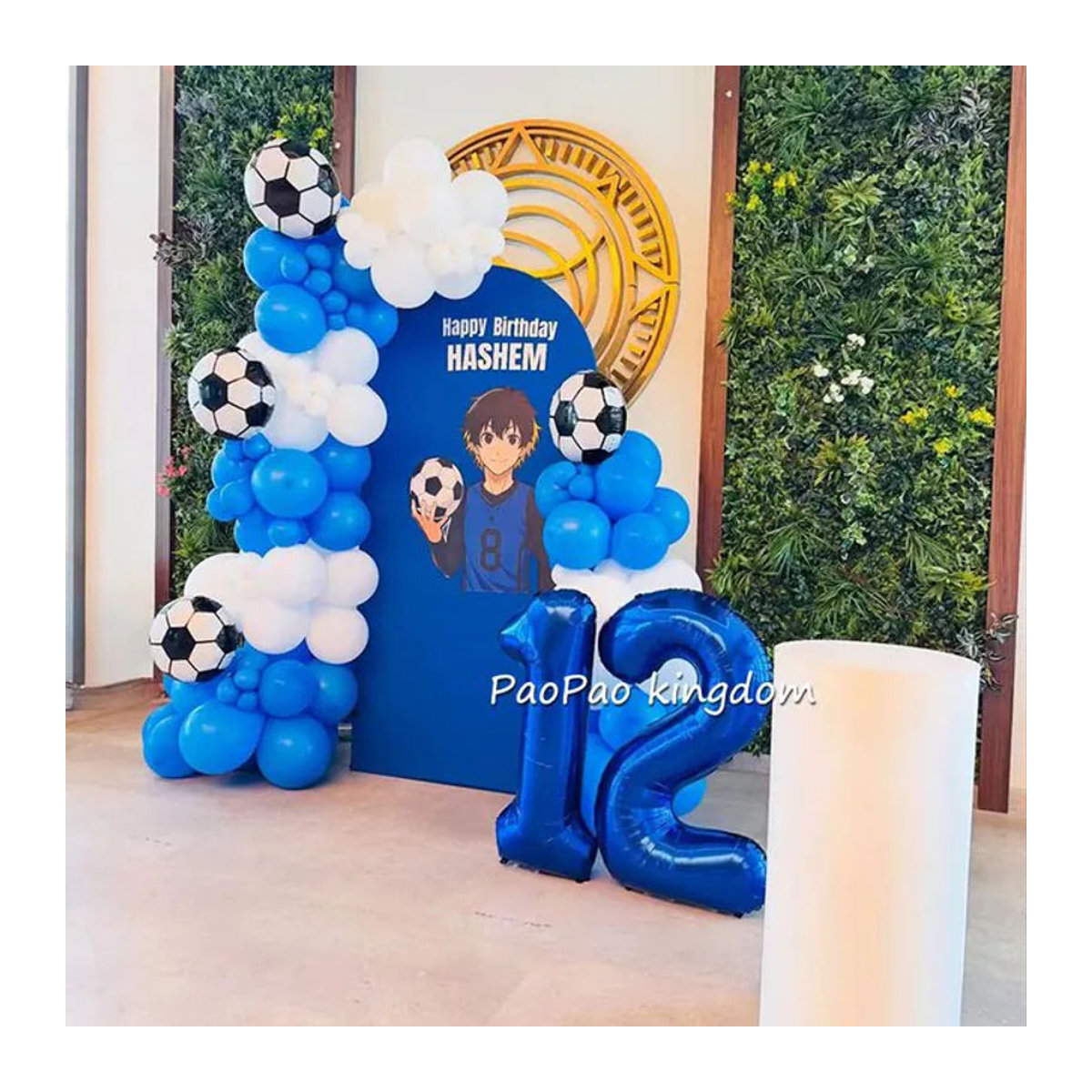 Fußball Ballon-Set mit Folien- und Latexballons für deine Geburtstags- und Babyparty Dekoration in Blau - Bild 1