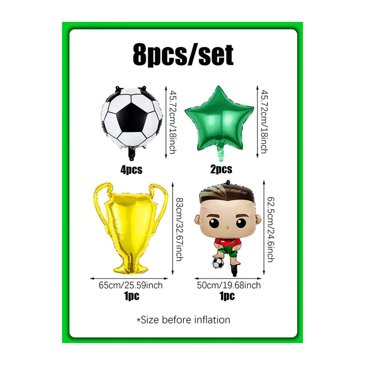 Fußball Geburtstagsparty Dekoration Set mit Meisterschaftstrophäe und Fußballmotiven, mehrfarbig - Bild 6