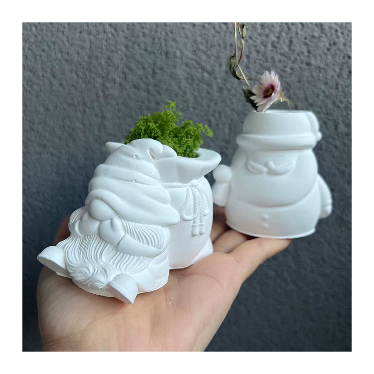 FxZoo Silikonform Santa Claus für DIY Vasen und Kerzen aus Beton oder Gips in Weiß - Bild 2