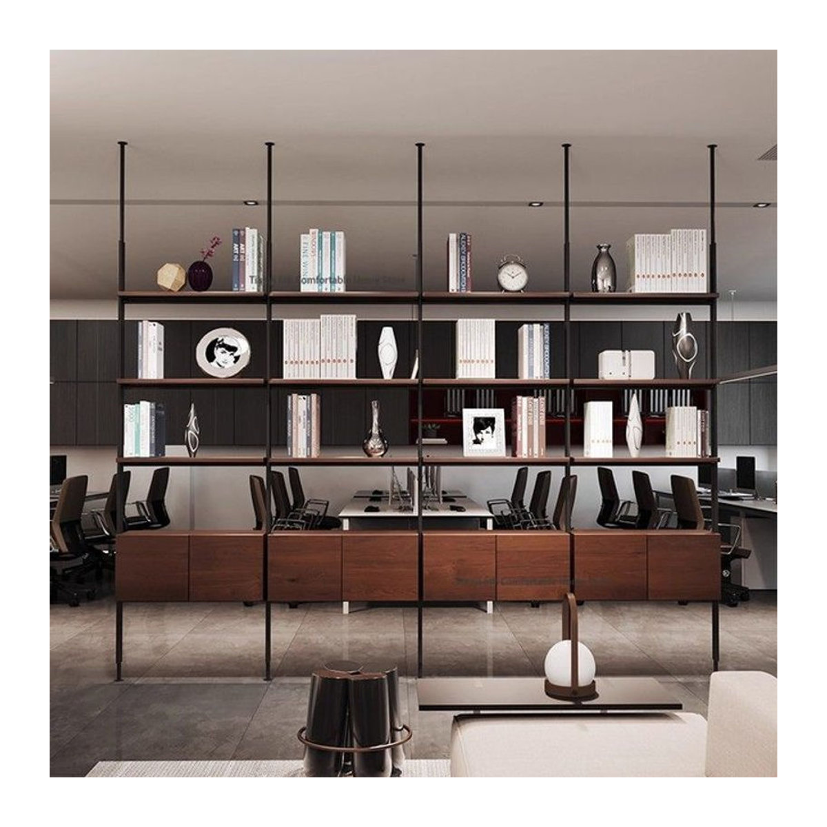 FYBC Bücherregal aus Massivholz in Braun, minimalistisches und skandinavisches Design, freistehend - Bild 1