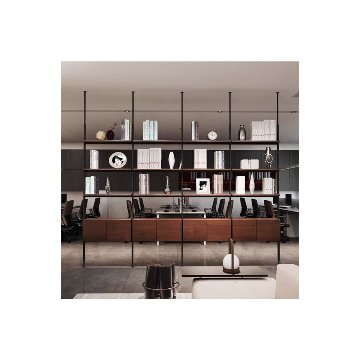 FYBC Bücherregal aus Massivholz in Braun, minimalistisches und skandinavisches Design, freistehend - Bild 7