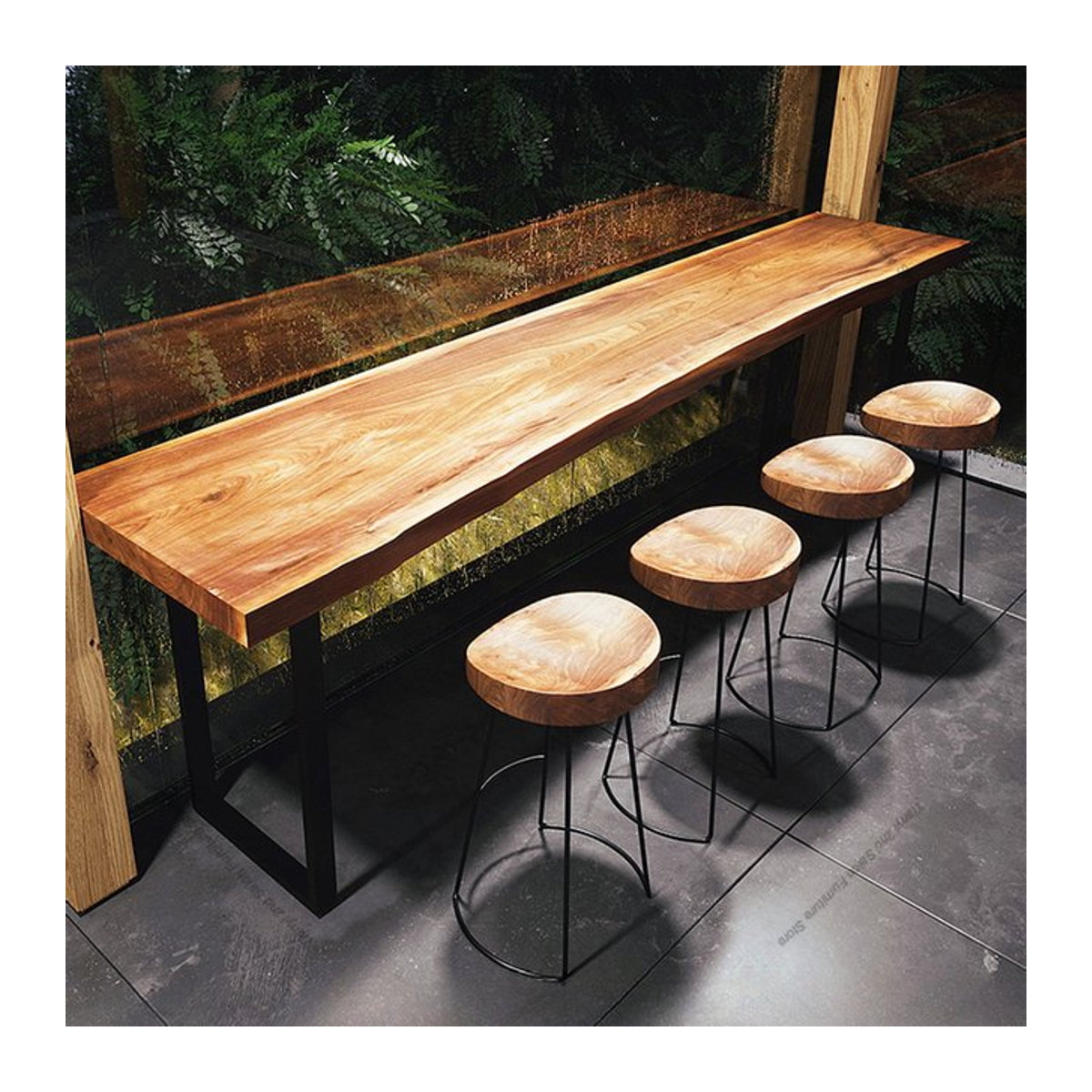 FYBT Bartisch aus Massivholz im skandinavischen Industrial Design in Natur - Bild 1