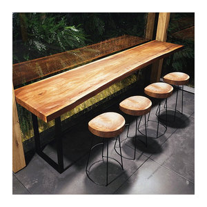 FYBT Bartisch aus Massivholz im skandinavischen Industrial Design in Natur