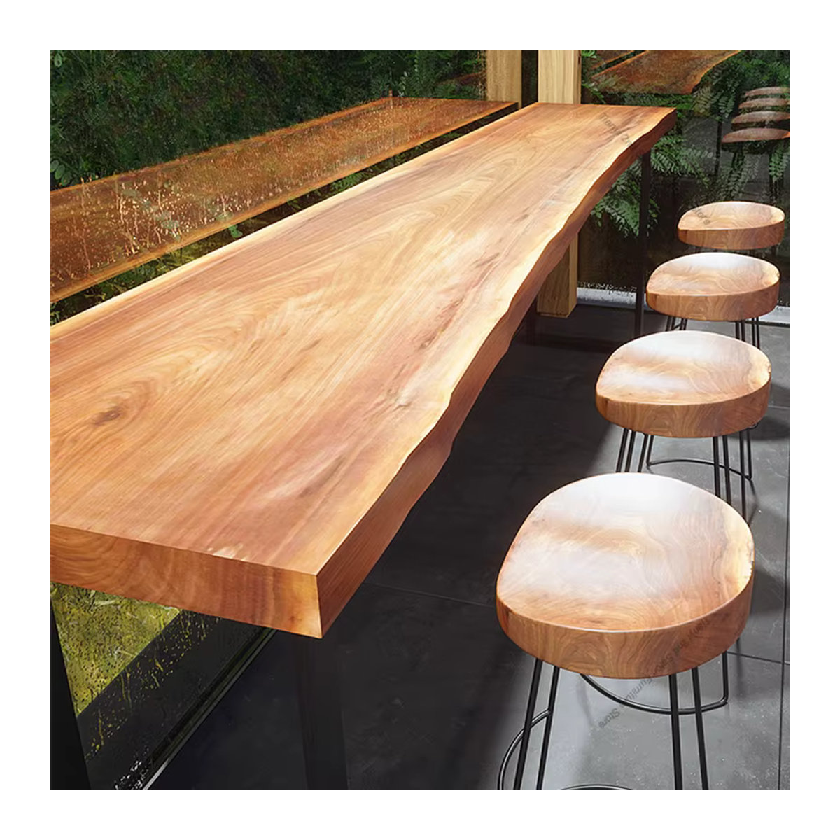 FYBT Bartisch aus Massivholz im skandinavischen Industrial Design in Natur - Bild 2