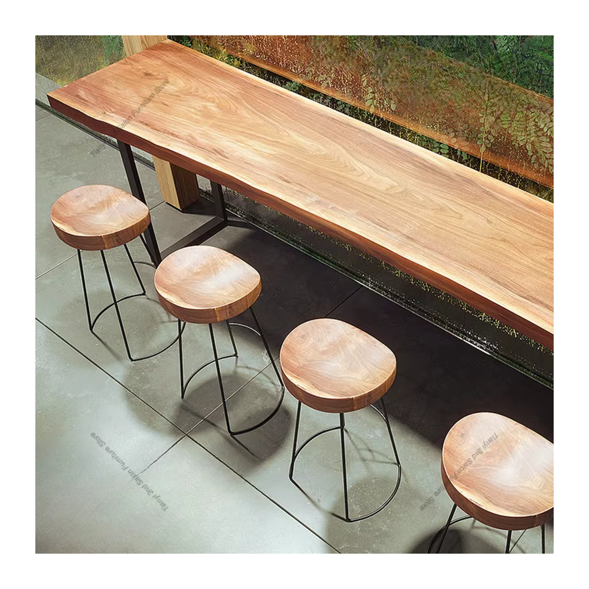 FYBT Bartisch aus Massivholz im skandinavischen Industrial Design in Natur - Bild 3