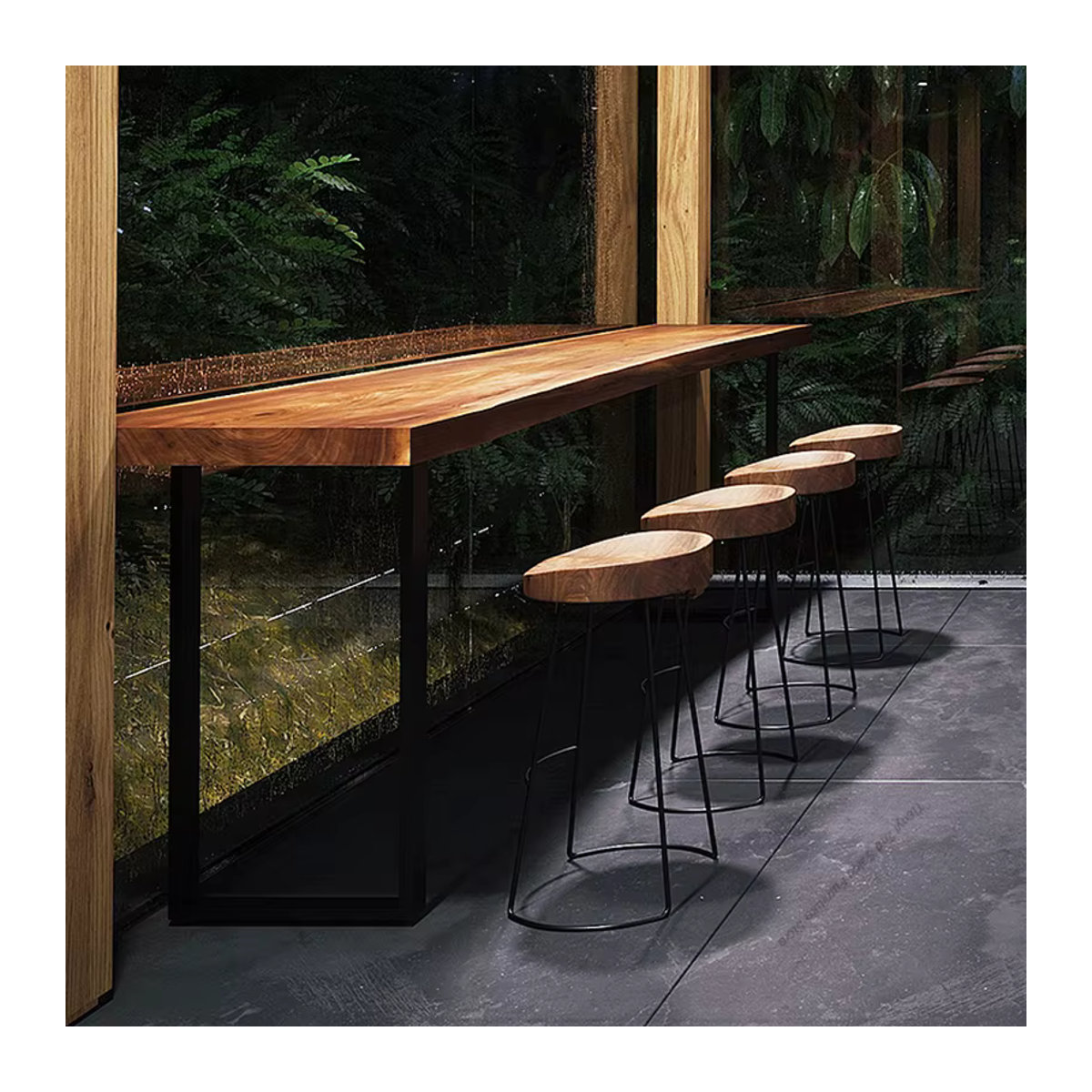 FYBT Bartisch aus Massivholz im skandinavischen Industrial Design in Natur - Bild 5