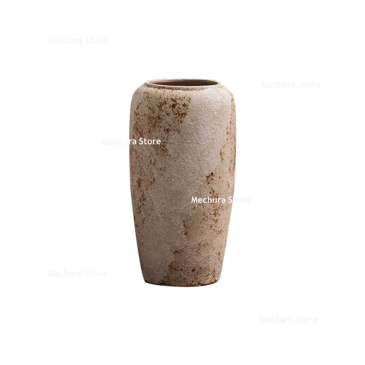 FYVA Keramik-Standvase im Wabi-Sabi-Stil, beige, abstraktes Design, zylindrisch und unregelmäßig geformt - Bild 6