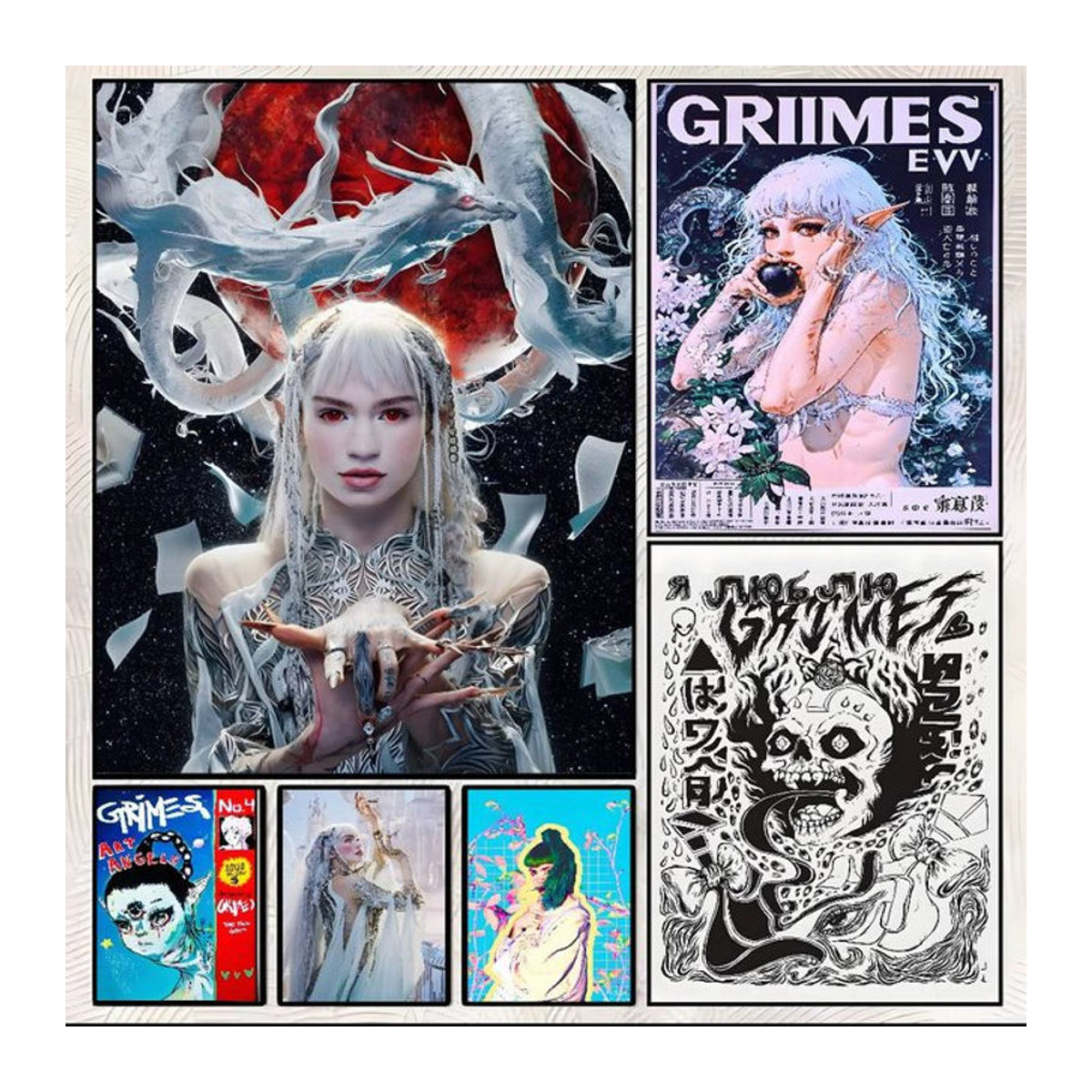 G-Grimes SINGER Poster-Kunst Porträt als mehrfarbiger Kunstdruck auf Papier für deine Wanddekoration - Bild 1