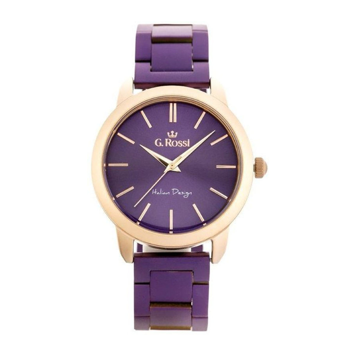 G. ROSSI Armbanduhr 10659B in Lila und Gold mit Quarzwerk und Metallarmband inklusive Box - Bild 1