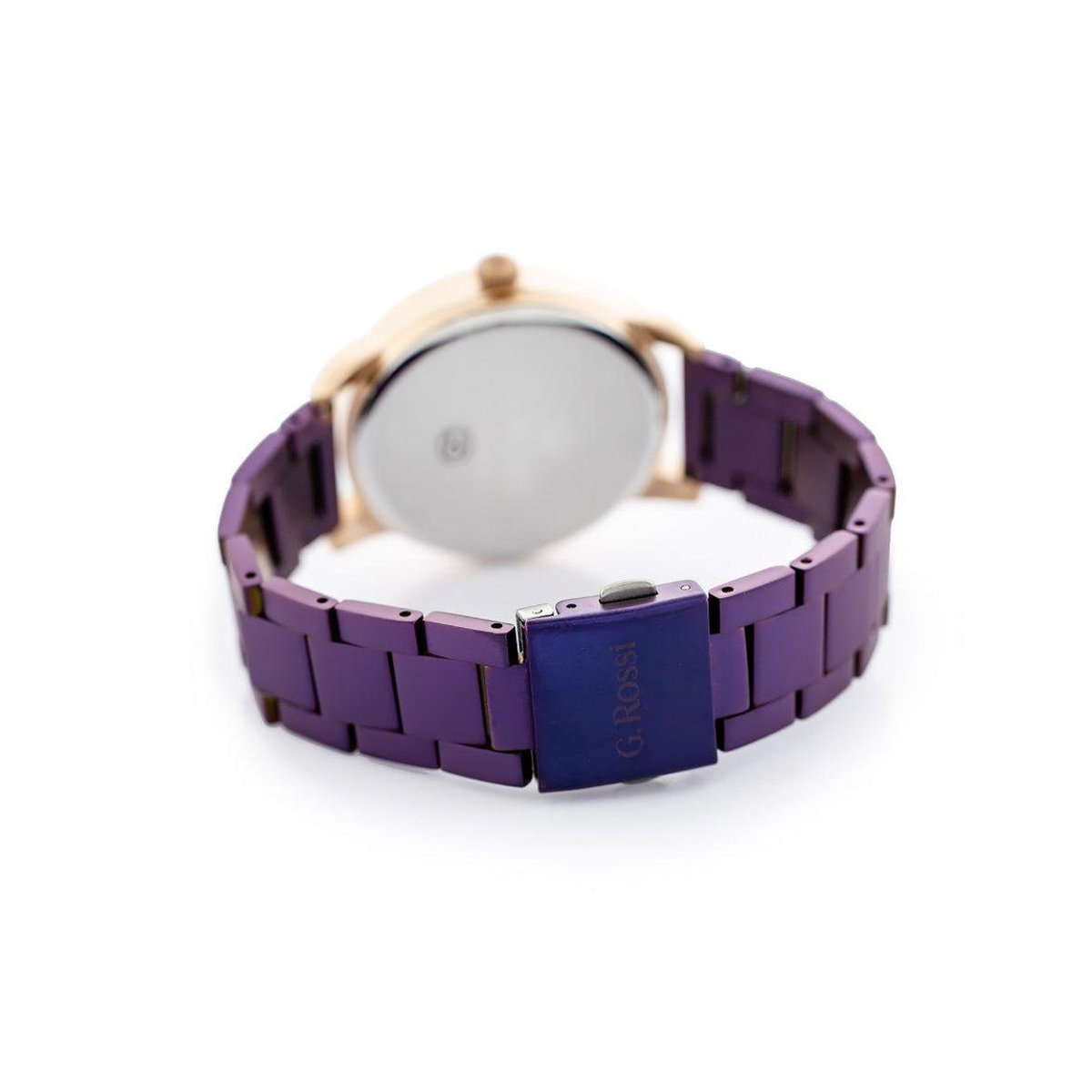 G. ROSSI Armbanduhr 10659B in Lila und Gold mit Quarzwerk und Metallarmband inklusive Box - Bild 3