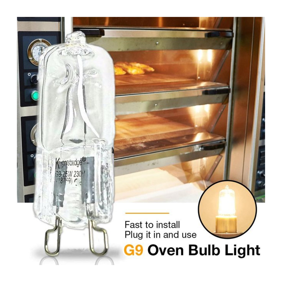G9 Ofen Glühbirne 40W aus Glas für hohe Temperaturen zur Ofenbeleuchtung - Bild 1