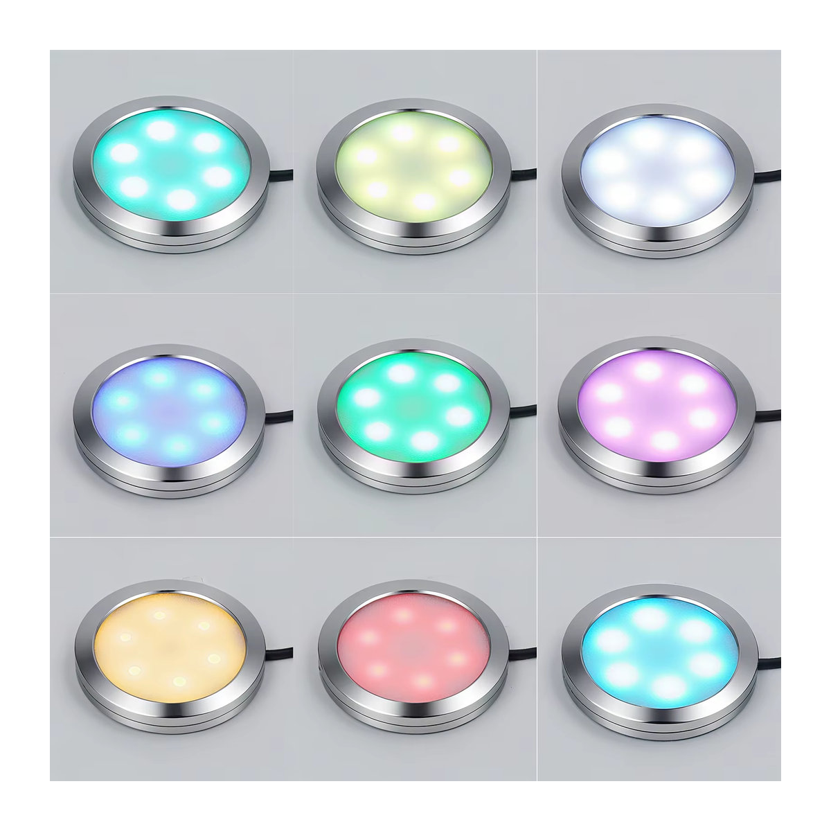 GAHADA USB RGB LED Strahler Set für Möbelbeleuchtung, ultraflach 8mm, Aluminium, Bunt mit Fernbedienung - Bild 5