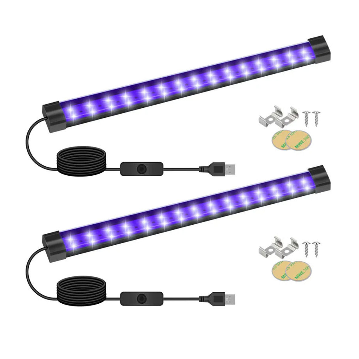GAHADA UV-Schwarzlicht-LED-Leiste 10 W mit USB-Anschluss und Schalter, 365–390 nm, Schwarz - Bild 7