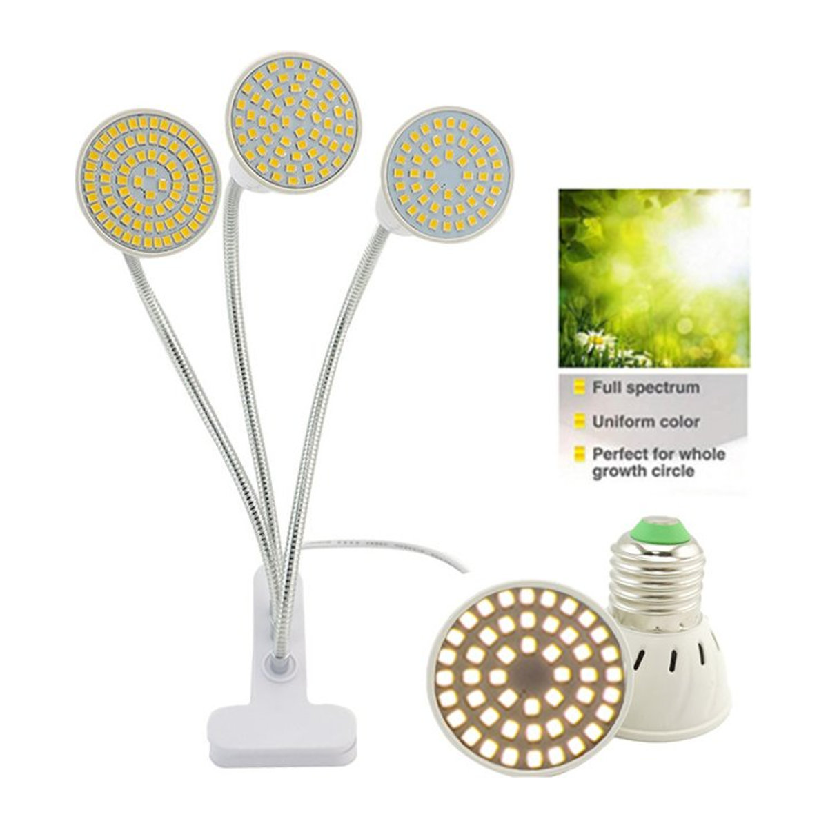 Gakaki LED Pflanzenlampe mit 60 80 Vollspektrum-Leuchtmitteln in Warmweiß für Indoor-Pflanzen und Gewächshäuser - Bild 1