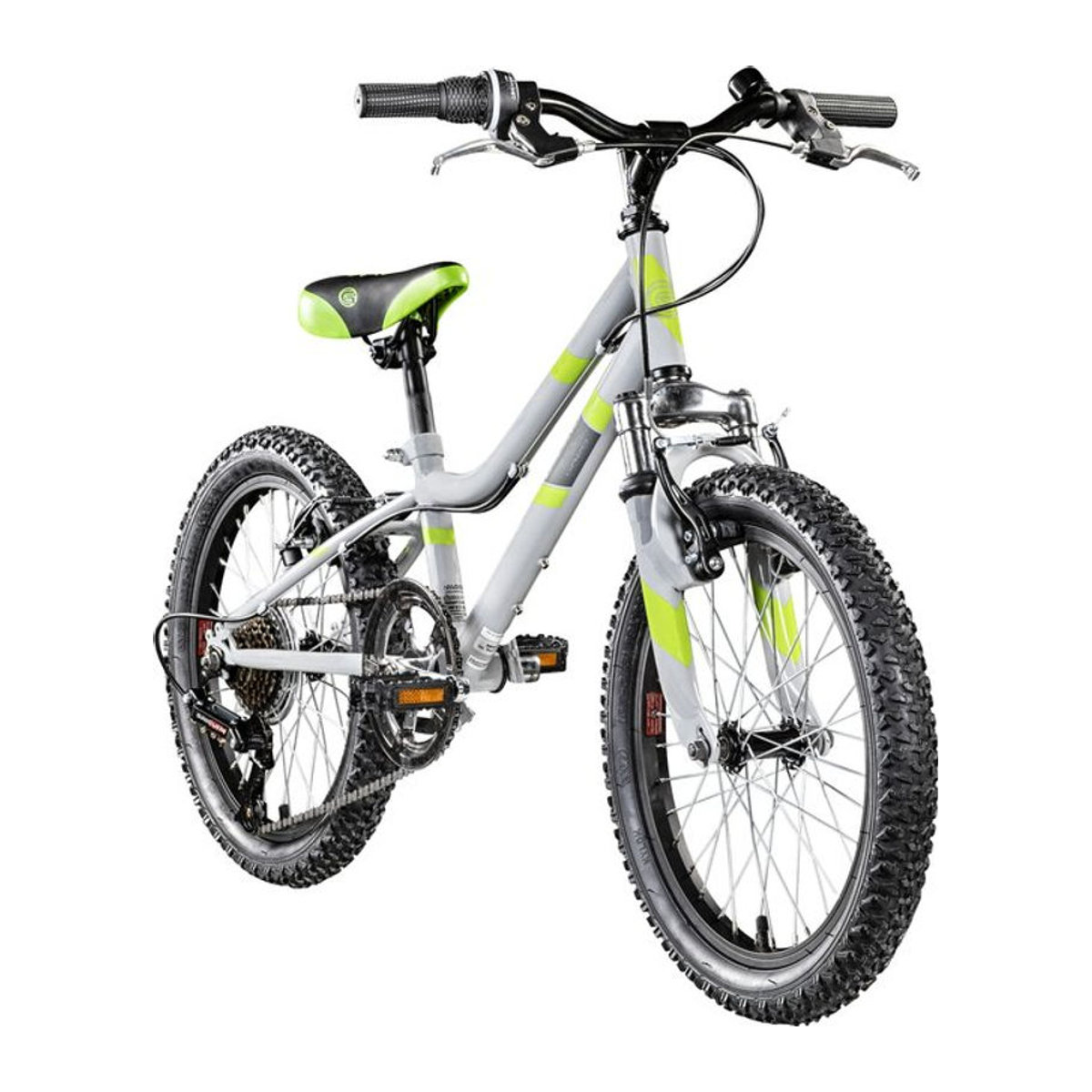 Galano GA20 Kinderfahrrad 18 Zoll Mountainbike aus Stahl in Grau/Grün für Kinder ab 5 Jahren - Bild 1