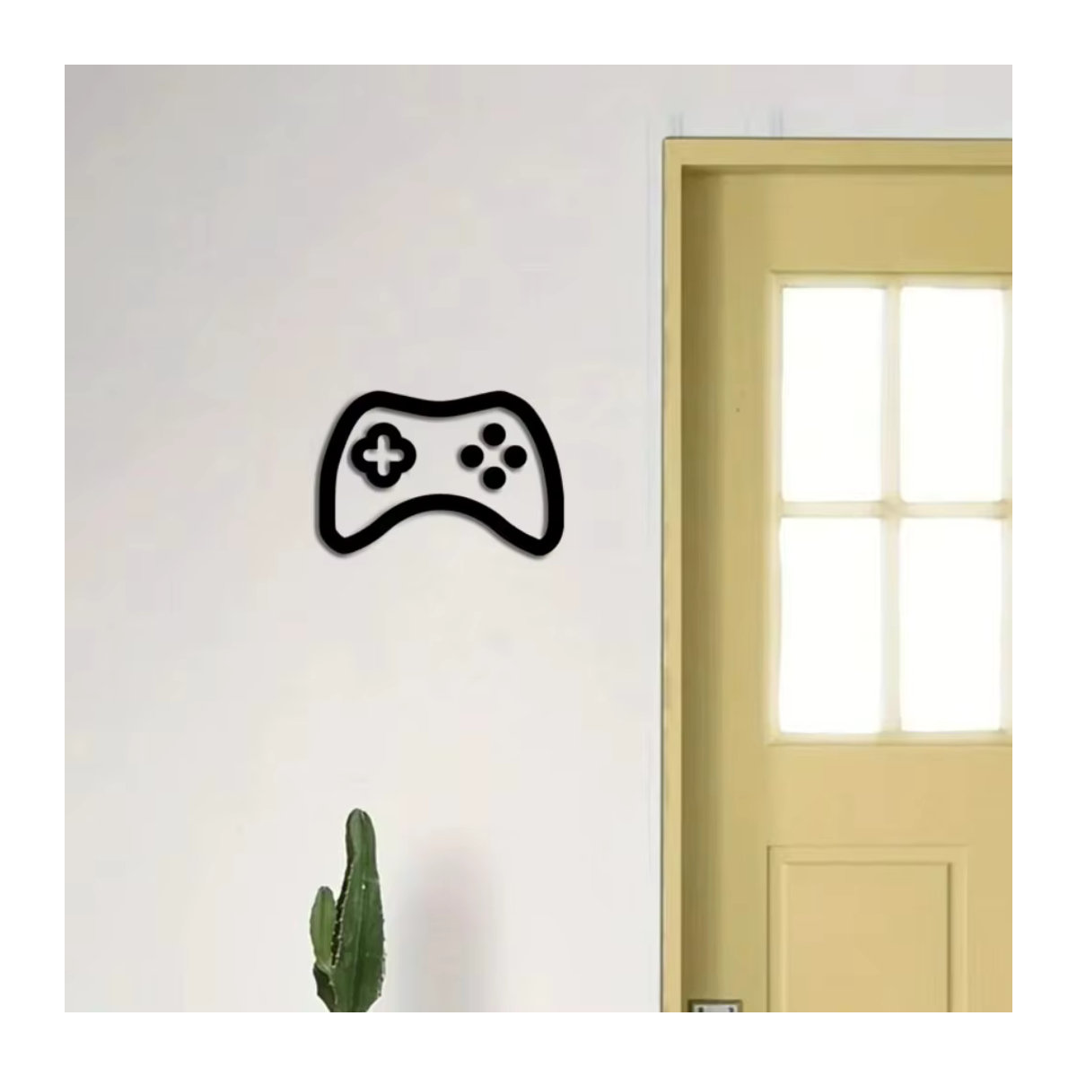 GAMERGLAM Acrylschild mit Game-Controller-Design in Transparent und Schwarz zur Wandmontage - Bild 1